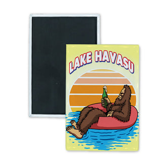Lake Havasu   Big Foot Inner Tube Drinking Rectangle Badge Magnet