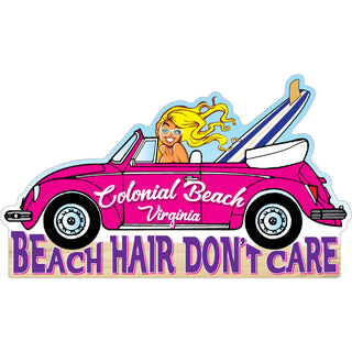 Colonial Beach  Virginia   Beach Hair Don't Care Sticker