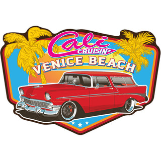 Venice Beach   Cali Cruisin' Red Car Sticker