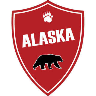 Alaska Red Vert Shield Bear Sticker