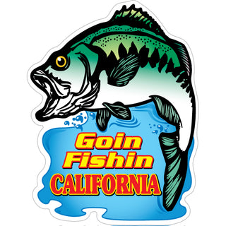 California Goin Fishin Bass Vertical Sticker
