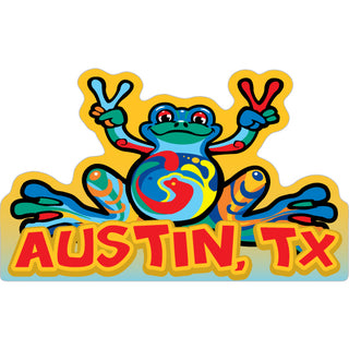 Austin  TX   Peace Frog Sticker