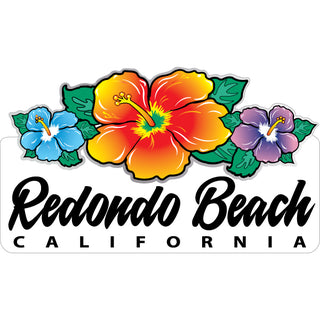 Redondo Beach CA THREE HIBISCUS FLOWERS Sticker