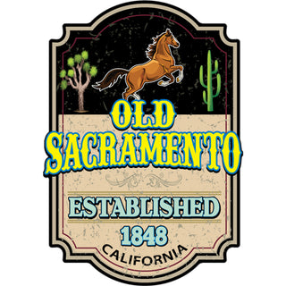 Old Sacramento  California Horse Plaque Western Sticker