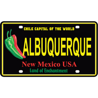 Albuquerque  NM   Black Chile License Plate Sticker