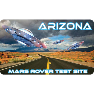 Arizona Mars Rover Test Site Flying Saucers Sticker