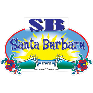 Santa Barbara Wave & Sun Oval (45134) Sticker
