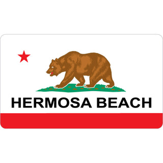 Hermosa Beach   California Flag Sticker