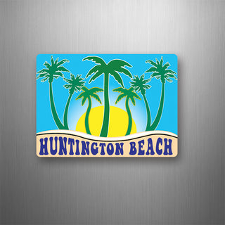 Huntington Beach  California Palms & Sun Flexible Magnet