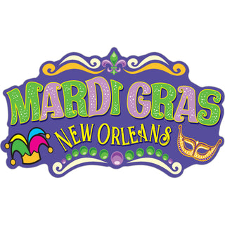 Mardi Gras Joker Hat and Mask Sticker
