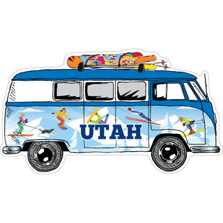 Utah   Snow Bus Side View Sticker