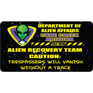 Cave Creek  Arizona est. 1870   Alien Affairs Department Sticker