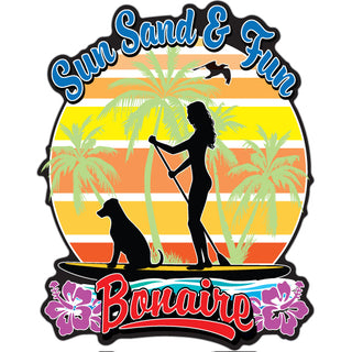 Bonaire   Sun Sand and Fun Paddleboard Sticker
