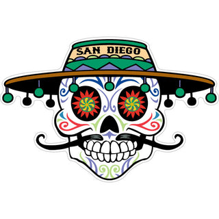 San Diego   Tassel Hat Sugar Skull Sticker