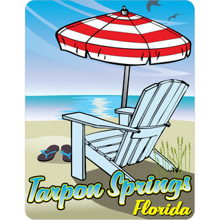 OK4 Tarpon Springs Florida Beach Chair and Umbrella Sticker