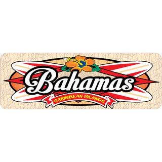 Bahamas Caribbean Islands   Orange Crossing Long Boards Sticker
