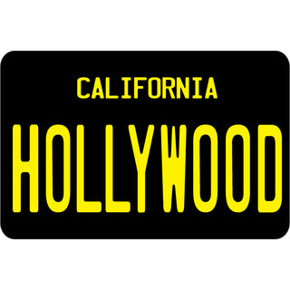 Hollywood   Black License Plate Sticker