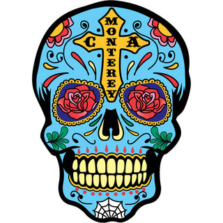 OK4 Monterey  CA Blue Sugar Skull Sticker