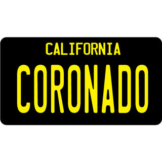 Coronado   Black License Plate Sticker
