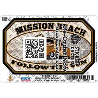 Mission Beach Woody Follow the Sun Sticker