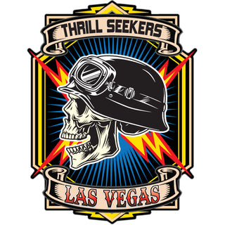 Las Vegas   Thrill Seekers Skull Sticker