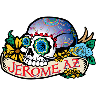 Jerome Day of the Dead Blue Skull Sticker
