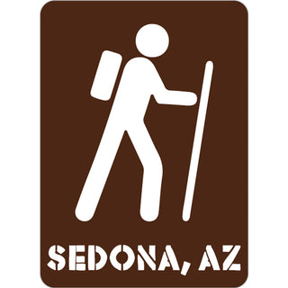 Sedona AZ Hiking Brown Sign Vertical Sticker