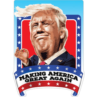 Novelty   Trump Big Hair Small Hands MAGA Sticker