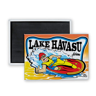 Lake Havasu  AZ Jet Skier Rectangle Badge Magnet
