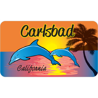 Carlsbad  CA Dolphins Sunset Sticker