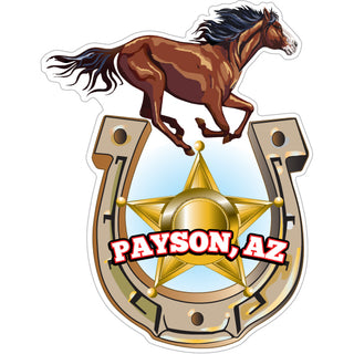 Payson  AZ Horseshoe Horse Sticker