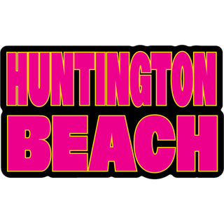 Huntington Beach   Hot Pink Block Letters Sticker