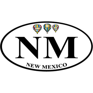 New Mexico   Color Hot Air Balloon Oval Sticker