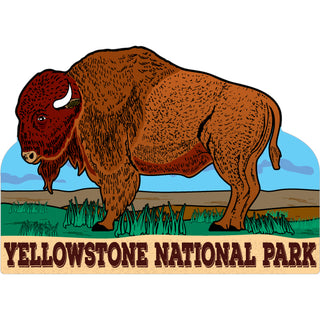 Bison on Field   Yellowstone National Park Bison on Field Sticker