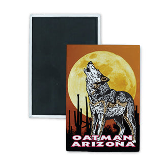 Oatman Arizona Howling Wolf Rectangle Badge Magnet