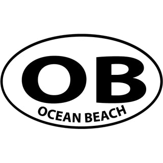 OK4 Ocean Beach  CA OB Euro Oval   Playing Card Sized Sticker Sticker