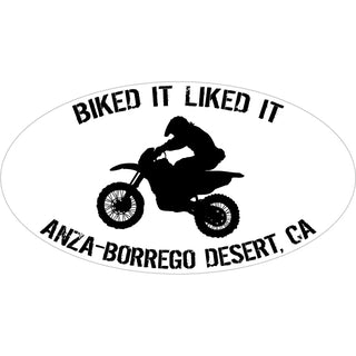 Anza Borrego Desert  CA   Biked It Liked It Dirt Bike Sticker