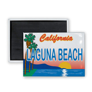 Laguna Beach   Palms Sunset License Plate Rectangle Badge Magnet