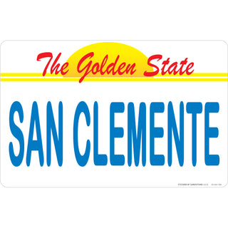 San Clemente CA Golden State Lic Plate Sticker
