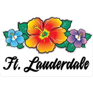 Ft Lauderdale Triple Hibiscus Sticker