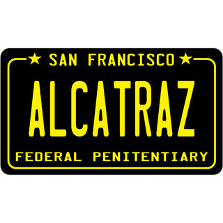 Alcatraz San Francisco  CA   Black License Plate Sticker