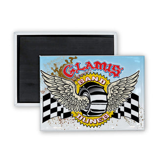 Glamis   Wheel Wings Rectangle Badge Magnet