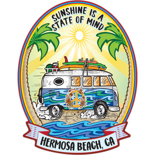 Hermosa Beach State of Mind Van Sticker