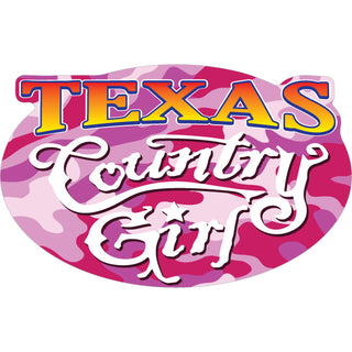 Texas   Pink Camo Oval Sticker