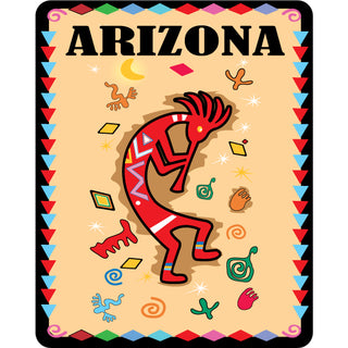 OK4 Arizona Kokopelli Triangles Border Sticker