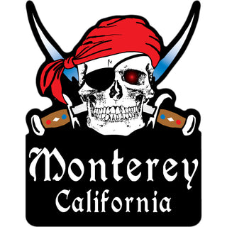 OK4 Monterey  CA Skull Crossed Swords (00414) Sticker
