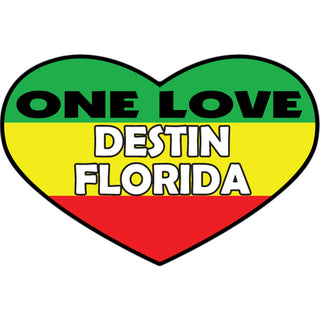 OK4 Destin One Love Heart Sticker
