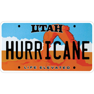 OK4 Hurricane on Utah License Plate Sticker