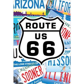 Route 66   License Plate Collage Sticker