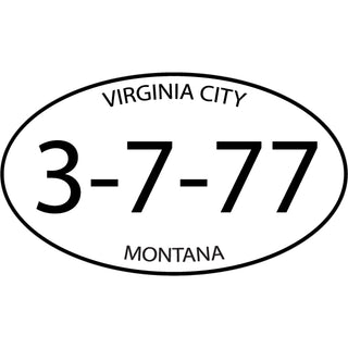 Euro Oval 3 7 77 Virginia City Sticker